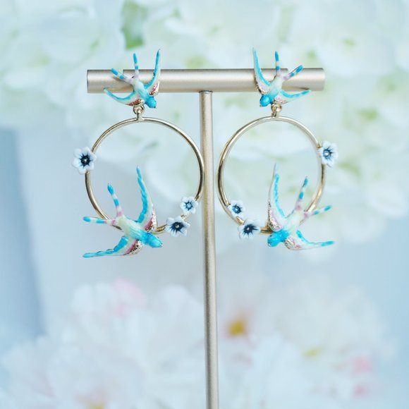 Brand new Bill skinner blue swallow earrings - Picture 9 of 10